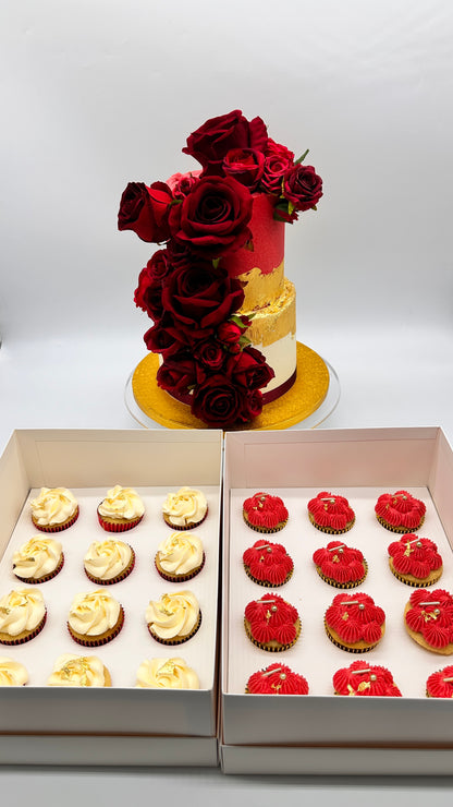 Akua | Two-Tiered Cake (with x24 bespoke cupcakes)
