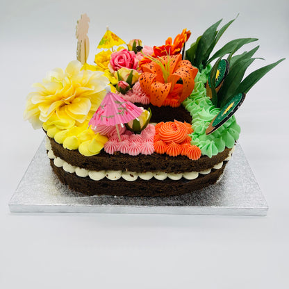 Cherry Tropical Number Cake