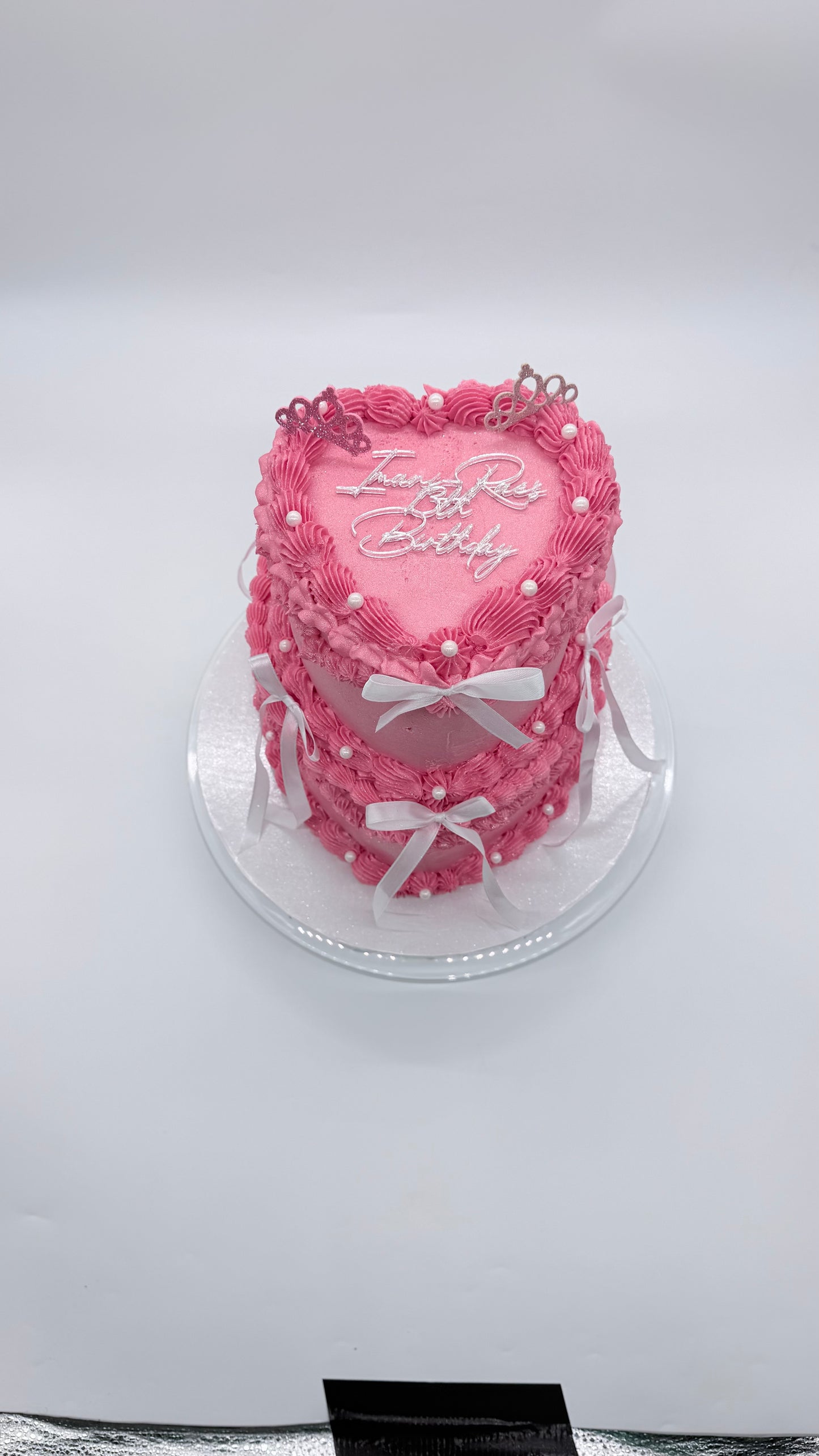 Two-Tiered Heart Celebration Cake