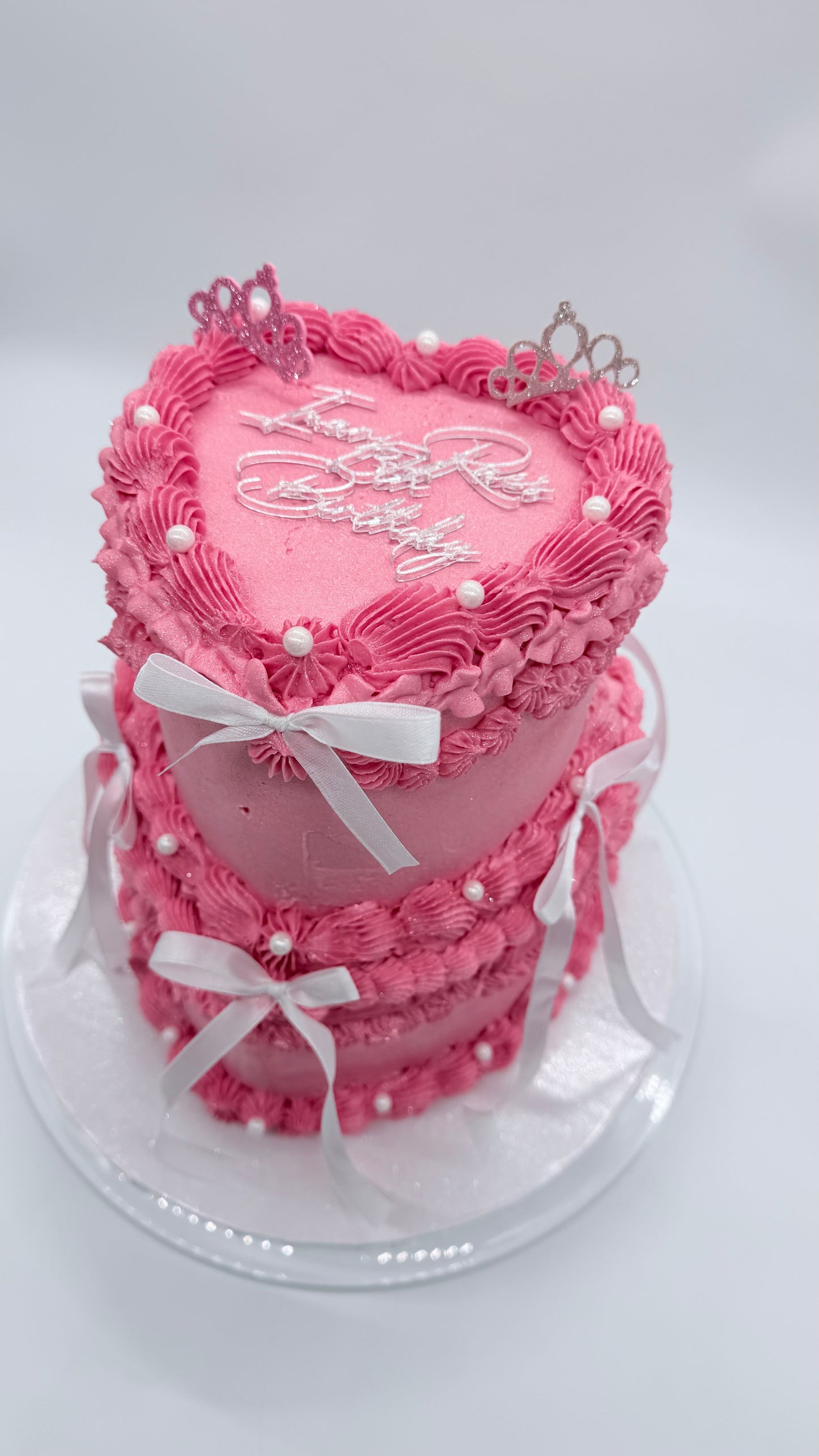 Two-Tiered Heart Celebration Cake