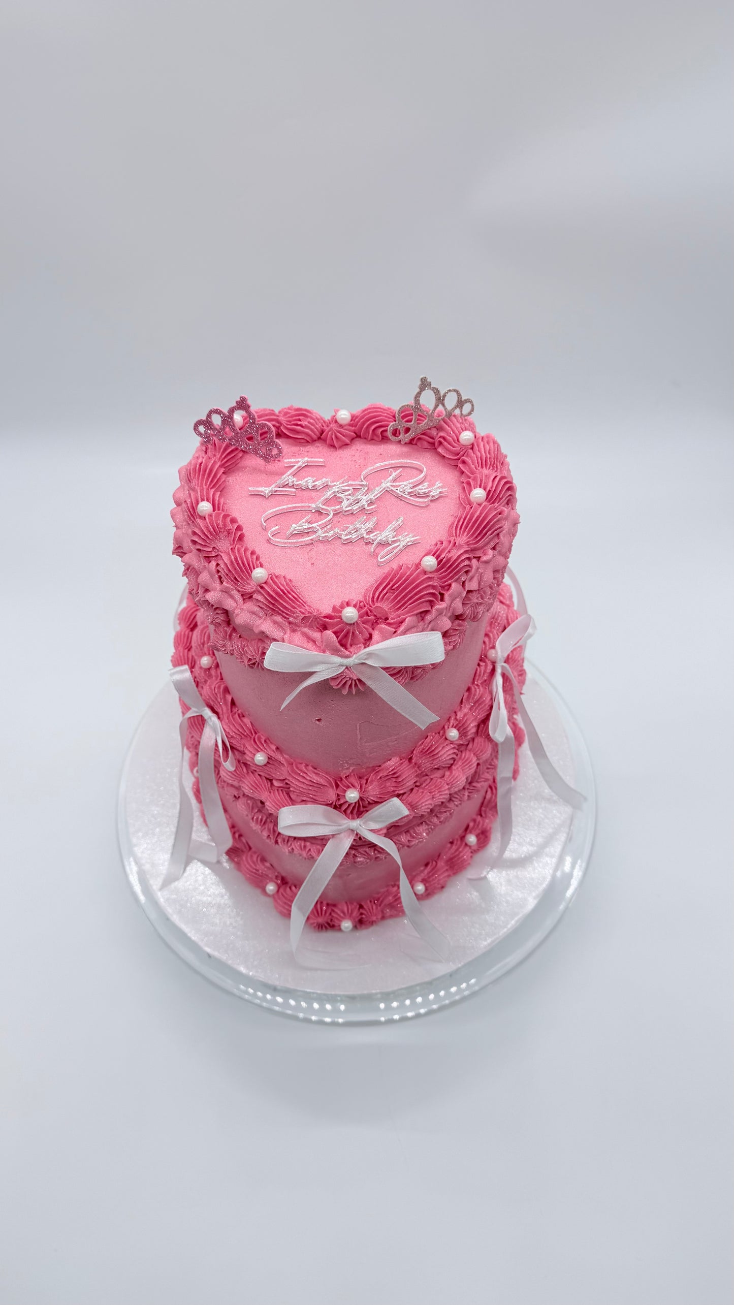 Two-Tiered Heart Celebration Cake